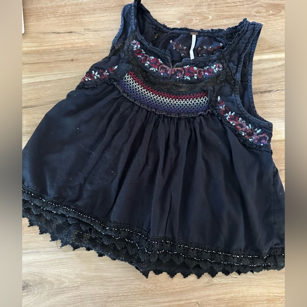 Free People Boho Embroidered Blouse M